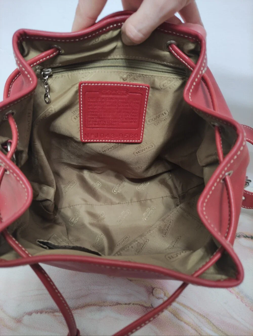 Vintage Coach 9569 Legacy Drawstring Small Backpack  Red
